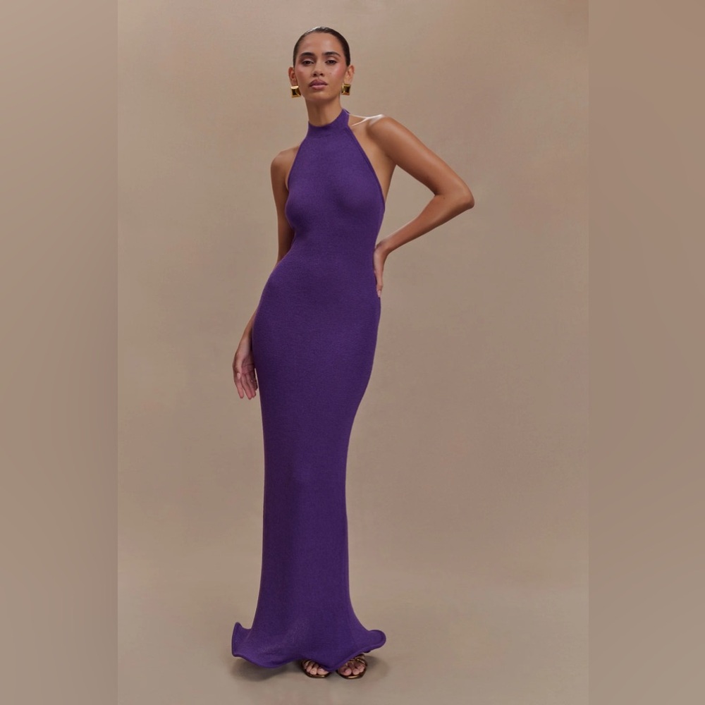Melodie Halter Knit Maxi Dress